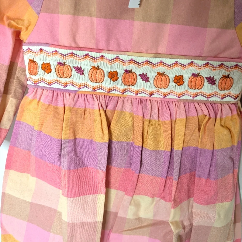 Iris & Ivy Autumn Smocked Dress with Headband... Size 24M